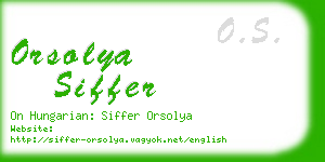 orsolya siffer business card
